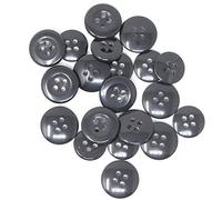 BIG-SAM - 20 Hosenknöpfe | Mix mit 14mm und 17mm Durchmesser | aus Kunststoff | in Schwarz | 4-Loch zum annähen