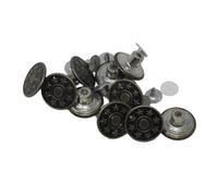 BIG-SAM Jeansknöpfe - Ø 17mm - Altsilber/Sterne - 5/10 / 25 oder 50 Stück - Nähfrei mit Anleitung! (10)