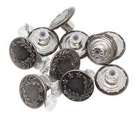 BIG-SAM Metallknöpfe/Jeansknöpfe - Ø 17mm - Altsilber - 5/10 / 25 oder 50 Stück - Nähfrei mit Anleitung! (10)