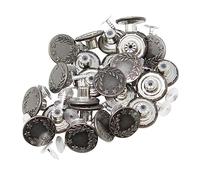 BIG-SAM Metallknöpfe/Jeansknöpfe - Ø 17mm - Altsilber - 5/10 / 25 oder 50 Stück - Nähfrei mit Anleitung! (25)