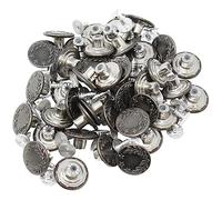 BIG-SAM Metallknöpfe/Jeansknöpfe - Ø 17mm - Altsilber - 5/10 / 25 oder 50 Stück - Nähfrei mit Anleitung! (50)
