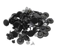 BIG-SAM Metallknöpfe/Jeansknöpfe - Ø 17mm - Schwarz - 5/10 / 25 oder 50 Stück - Nähfrei mit Anleitung! (50)