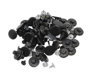 BIG-SAM Metallknöpfe/Jeansknöpfe - Ø 17mm - Schwarz - 5/10 / 25 oder 50 Stück - Nähfrei mit Anleitung! (50)