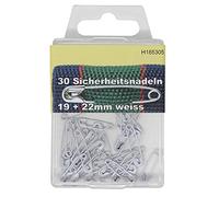 BIG-SAM Mini Sicherheitsnadeln Sortiment | 19 & 22 mm Mix | einfarbig - Rot, Gelb, Grün, Blau, Weiß | Dosenverpackung (Weiß)