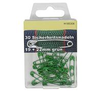 BIG-SAM Mini Sicherheitsnadeln Sortiment | 19 & 22 mm Mix | einfarbig - Rot, Gelb, Grün, Blau, Weiß | Dosenverpackung (Grün)