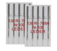 BIG-SAM - Nähmaschinennadeln - Jeans, Leder, Jersey, Stretch oder Mix - 5, 10 oder 20 Stück - geschliffener Flachkolben - 130R/705H - Maschinennadeln für Haushalts Nähmaschinen (Leder, 10 Nadeln)