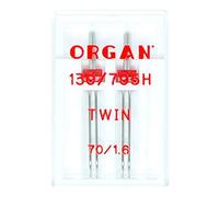 BIG-SAM Organ Nähmaschinennadeln | Jersey, Super-Stretch, Jeans, Leder oder Universal | Verschiedene Nadelstärken (Twin - Doppelnadeln, 2X 70/1,6)