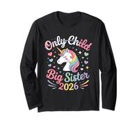 Big Sister 2026 Einhorn-Design für Kinder, die Familie feiern Langarmshirt