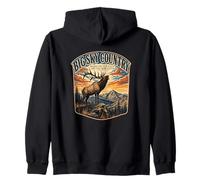Big Sky Country, in dem Elchhorn und Männer zuhören Montana Kapuzenjacke
