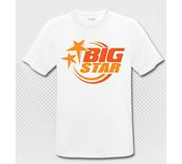 BIG STAR - T-Shirt - weiss/orange - Atmungsaktiv
