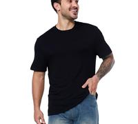 Big & Tall kühlendes Herren-Hemd aus Bambus-Viskose, für Heißschläfer, Nachthemd und Unterhemd, schnelltrocknend, Brustumfang 101,6-172,7 cm, Schwarz, 3XL