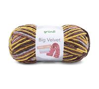 Big Velvet von Gründl,1 Knäuel =1 Schal,250g/205 m, 100% Polyester, Chenille,weiche Wolle,z. Häkeln und Stricken (04)