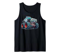 Big Wheels Police Car Vehicle Kids Boys Monster Truck Tank Top