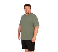 Bigdale Super Premium Bigsize T-Shirts - Interlock Jersey - Basic T-Shirt Herren - Übergröße Shirts aus Baumwolle mit Rundhals - Übergrösse Shirt - Military Green, 4XL