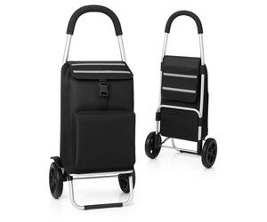 BigDean Trolley Einkaufstrolley Klappbar Shopping Trolley mit Kühlfach Einkaufswagen Hackensporsche Einkauftrolleys