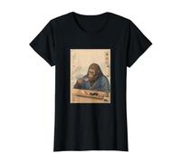 Bigfoot Eating Sushi Vintage Japanische Kunst Preisgünstiges Grafik-T-Shirt