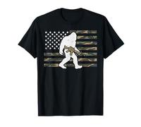 Bigfoot Silhouette Camo US Flag 4. Juli Sasquatch Herren T-Shirt