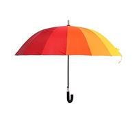 BiggDesign Moods Up Regenschirm in bunten Regenbogen Farben | 16 Rippen | Partnerschirm | Windsicher | Groß | Leicht | Automatik | Starker Stockschirm für Damen und Herren | mehrfarbig | 112 cm