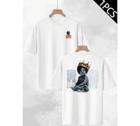 Biggie Smalls Crown Graphic T-Shirt, Herren-T-Shirt mit beidseitigem Druck, modischer, lässiger Rundhalsausschnitt, 220 g/m² Baumwolle (1 Stück)