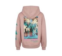 Bigshirt JUST RHYSE "Just Rhyse Just Rhyse Night in Paradise Hoody", Damen, Gr. XS, rosa (duskrose), 100% Baumwolle, bedruckt, relaxed fit, ohne Ausschnitt, Shirts (78016745-XS) duskrose