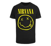 Bigshirt MERCHCODE "Merchcode Herren Nirvana Lithium Tee", Herren, Gr. L, schwarz, 100% Baumwolle, unifarben, normal, Rundhals, Shirts (99547449-L) schwarz