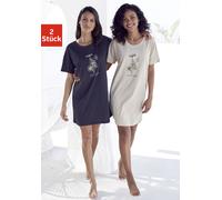 Bigshirt VIVANCE DREAMS Gr. 36/38, beige (sand, dunkelgrau) Damen Shirts (99372321-36) sand, dunkelgrau