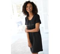 Bigshirt VIVANCE DREAMS, Damen, Gr. 44/46, schwarz, Single Jersey, Obermaterial: 100% Baumwolle, unifarben, Basic, bequem mini, Rundhals, Shirts, mit Frontdruck (89272059-44) schwarz