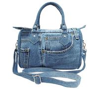 Bijoux de Ja Upcycling Damen Handtasche LL-04 (mittelgroßer Farbton), Blau, Small