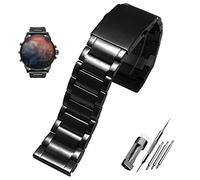BIK Edelstahl-Armband 22 mm 24 mm 26 mm 28 mm Herren-Armband aus massivem Metall für Diesel DZ7333 DZ4344 Uhrenarmband(Black,28mm)