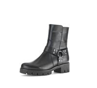 Gabor Damen Biker Boots, Frauen Stiefeletten,winterschuhe,warm,gefüttert,stiefel,bootee,booties,halbstiefel,kurzstiefel,schwarz,44 EU / 9.5 UK