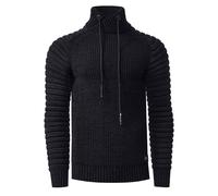 Biker Grobstrick Stehkragen-Pullover L