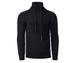 Biker Grobstrick Stehkragen-Pullover XL