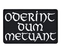 Biker Patch" Oderint dum metuant" Latein Aufnäher mit Spruch "Let them hate so long as they fear" Caligula Bügelbild Männer Geschenk Applikation für alle Stoffe & Leder | 80x50mm