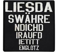Biker Rocker Heavy Metal Aufnäher mit Spruch - Lies das während ich dir auf die T**ten glotz - Lustige Bügelbilder für alle Stoffe & Leder l 90x90mm