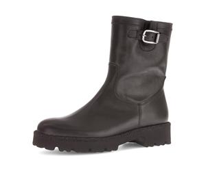 Bikerboots GABOR, Damen, Gr. 42, dunkelbraun, Kalbsleder, unifarben, Schuhe Bikerboots, Blockabsatz, Stiefelette, Herbstboots mit Innenreißverschluss (23804916-42) dunkelbraun