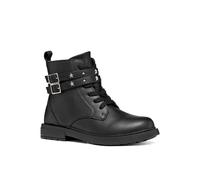 Bikerboots GEOX "J ECLAIR GIRL", Mädchen, Gr. 30, schwarz, Lederimitat, Schuhe Bikerboots, Herbst Boots mit Reißverschluss, Größenschablone zum Download (61096833-30) schwarz