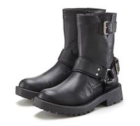 Bikerboots LASCANA, Damen, Gr. 38, schwarz, Obermaterial: 100% Lederimitat. Decksohle: 100% Lederimitat. Futter: 100% Lederimitat. Laufsohle: 100% Synthetik, unifarben, Schuhe Bikerboots, mit trendige