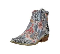 Bikerboots LAURA VITA "LAURA VITA Stiefelette Leder/Textil", Damen, Gr. 35, grau, Leder, Textil, Schuhe Bikerboots (95917410-35)