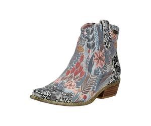 Bikerboots LAURA VITA "LAURA VITA Stiefelette Leder/Textil", Damen, Gr. 38, grau, Leder, Textil, Schuhe Bikerboots (95917410-38) grau
