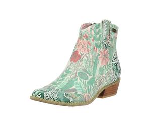 Bikerboots LAURA VITA "LAURA VITA Stiefelette Leder/Textil", Damen, Gr. 38, grün, Leder, Textil, Schuhe Bikerboots (66660039-38) grün
