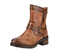 Bikerboots MUSTANG SHOES "Mustang Shoes Stiefelette Lederimitat", Damen, Gr. 37, Textil, cognac, Lederimitat, Schuhe Bikerboots (19912722-37) cognac