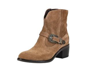 Bikerboots NERO GIARDINI "Nero Giardini Stiefelette Nubukleder", Damen, Gr. 38, braun, Nubukleder, Schuhe Bikerboots (15599437-38) braun
