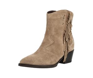 Bikerboots NERO GIARDINI "Nero Giardini Stiefelette Veloursleder", Damen, Gr. 39, beige, Veloursleder, Schuhe Bikerboots (99610569-39) beige