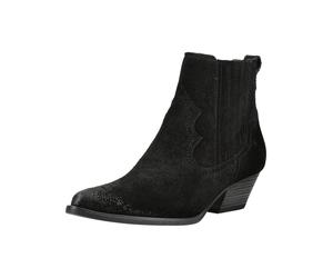 Bikerboots PAUL GREEN "Paul Green Stiefelette Veloursleder", Damen, Gr. 39, schwarz, Veloursleder, Schuhe Bikerboots (67238562-39) schwarz