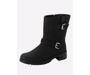 Bikerboots SHEEGO, Damen, Gr. 37, XXL-Schaft, schwarz, Leder, Nubukleder, Schuhe Bikerboots (46070863-37) schwarz