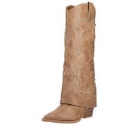 Bikerboots STEVE MADDEN "STEVE MADDEN Stiefel Leder/Textil", Damen, Gr. 38, beige (tan), Leder, Textil, Schuhe Bikerboots (28099560-38) tan