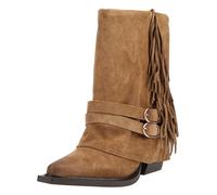 Bikerboots STEVE MADDEN "STEVE MADDEN Stiefelette Veloursleder", Damen, Gr. 37, braun (dunkelbraun), Veloursleder, Schuhe Bikerboots (29679809-37) dunkelbraun