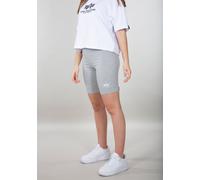 Bikerhose ALPHA INDUSTRIES "Basic Bike Shorts SL W", Damen, Gr. S, Normalgrößen, grau (grauheather, weiß), Obermaterial: 95% Baumwolle, 5% Elastan, Hosen (57692865-S) grauheather, weiß