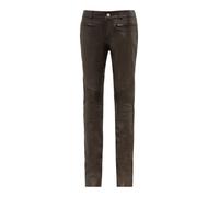 Bikerhose RICANO "Lederhose Donna", Damen, Gr. XXL, Länge 34, braun, Obermaterial: 100% Ziegennappaleder GONA., schmal, Hosen, Handgefertigt aus echtem Leder (14841550-XXL) braun
