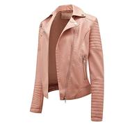 Bikerjacke Damen Kunstlederjacke Biker Lederjacke Damen Kunstleder Pu Jacke Damen Leder Faux Leather Jacket for Women Lederjacken Lederjacke Frauen Jacken für Damen Leder Imitation Jacke Damen XXL